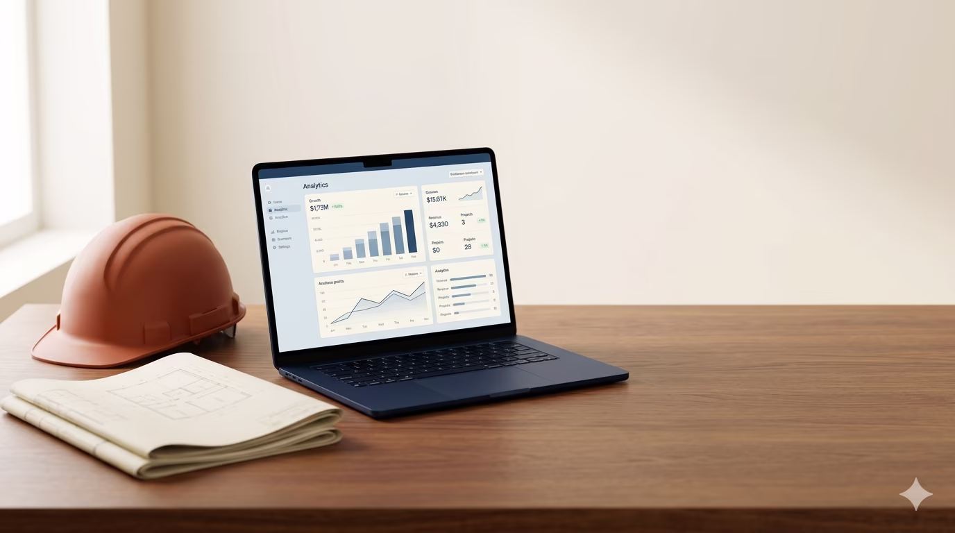 Digital marketing strategy dashboard for construction and contractor businesses