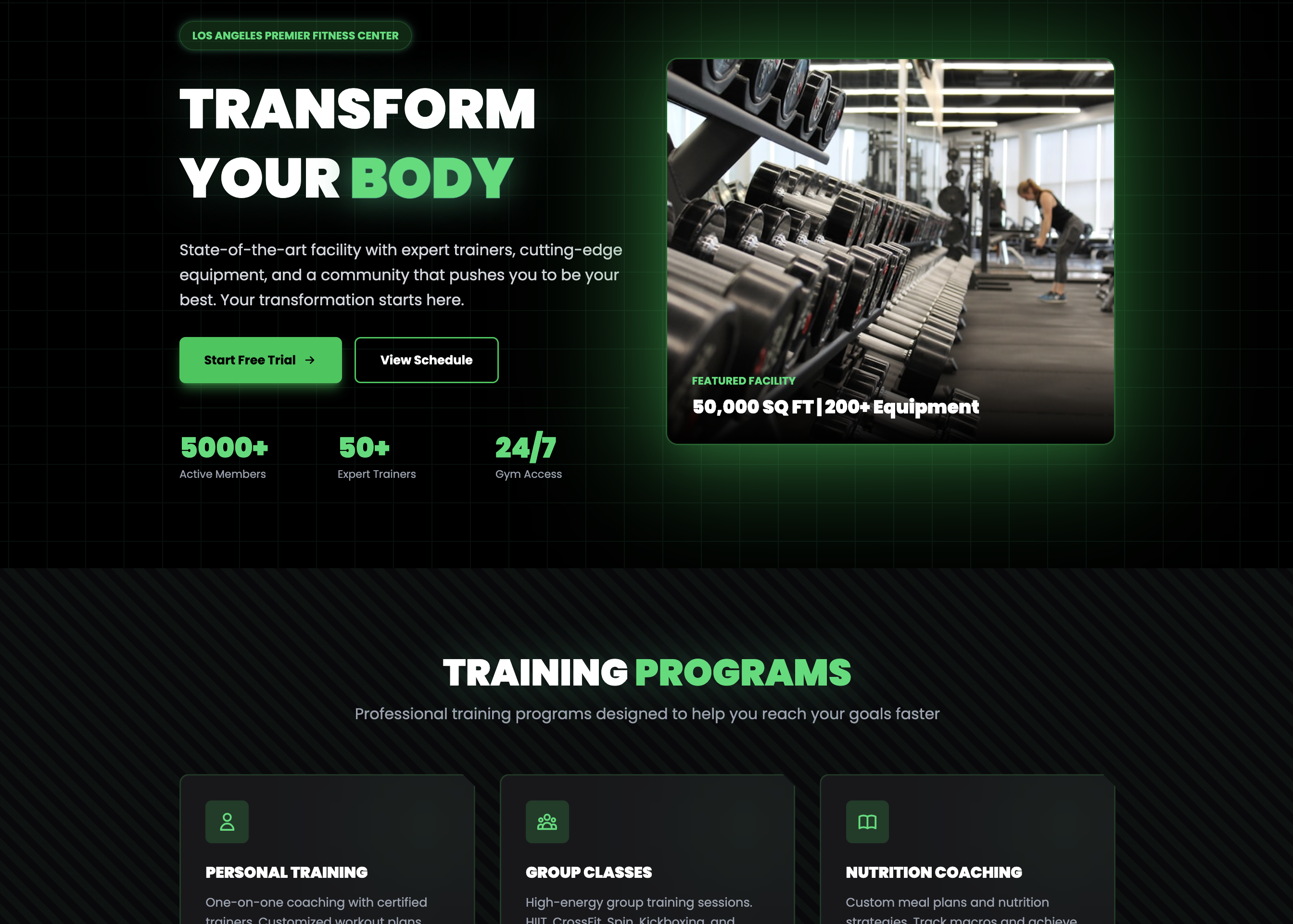 Fitness & Gym Landing Page Template