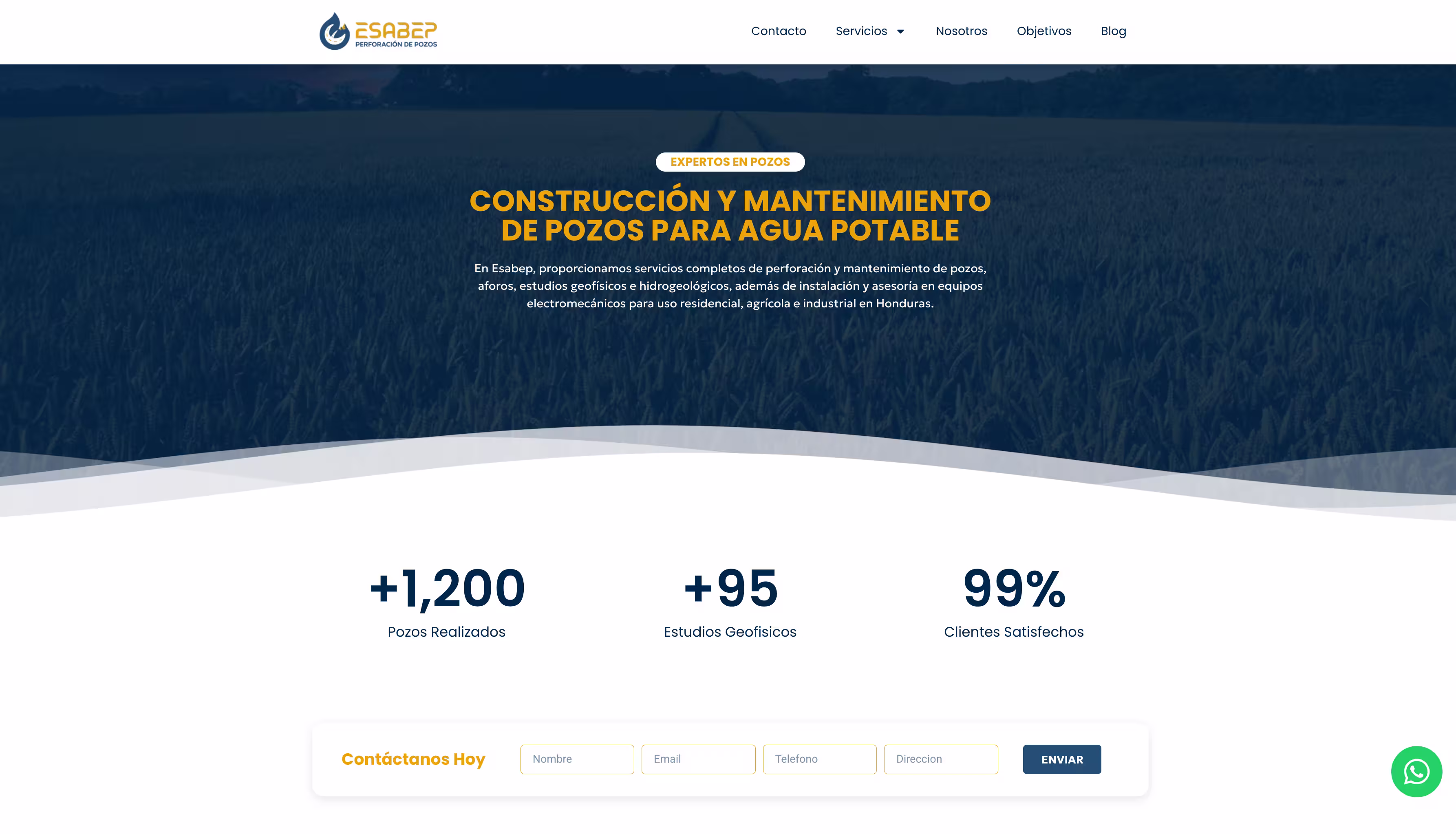 ESABEP — Sitio Web para Empresa de Perforación de Pozos en Honduras